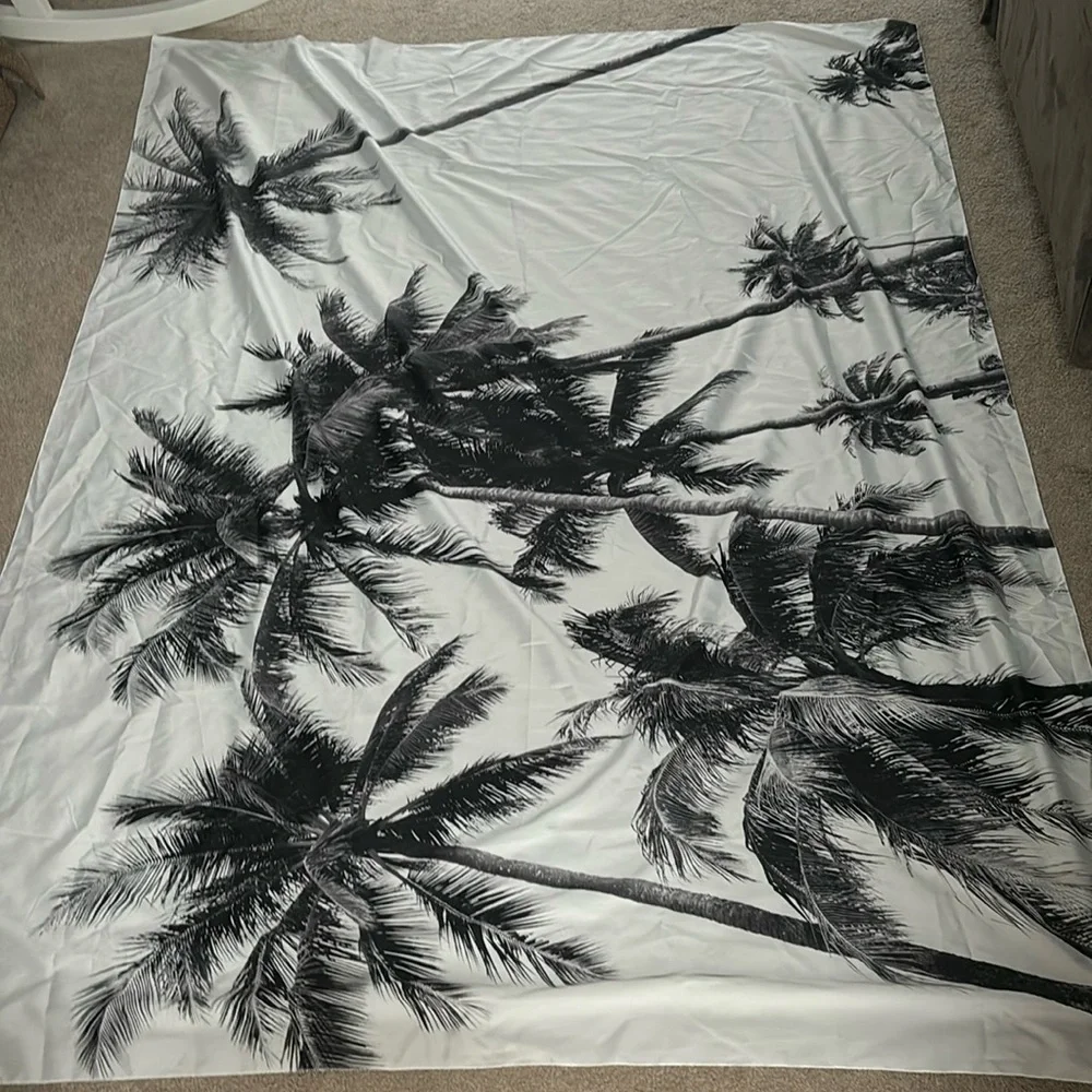 Summer Palm Tree Design Wall Drape Sheet / Tapestry